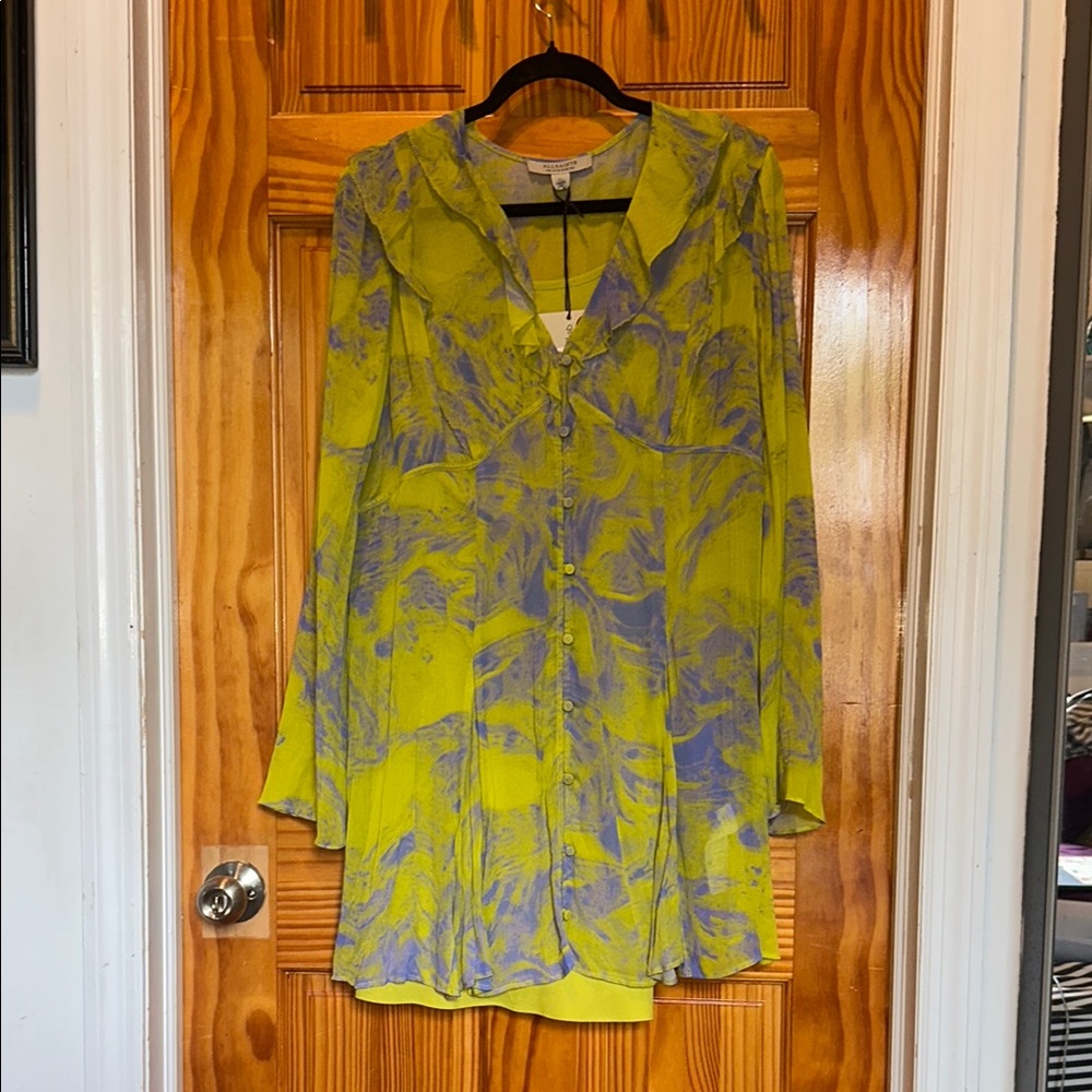 all saints lini inspiral print dress US 10 NWT - Picture 7 of 10